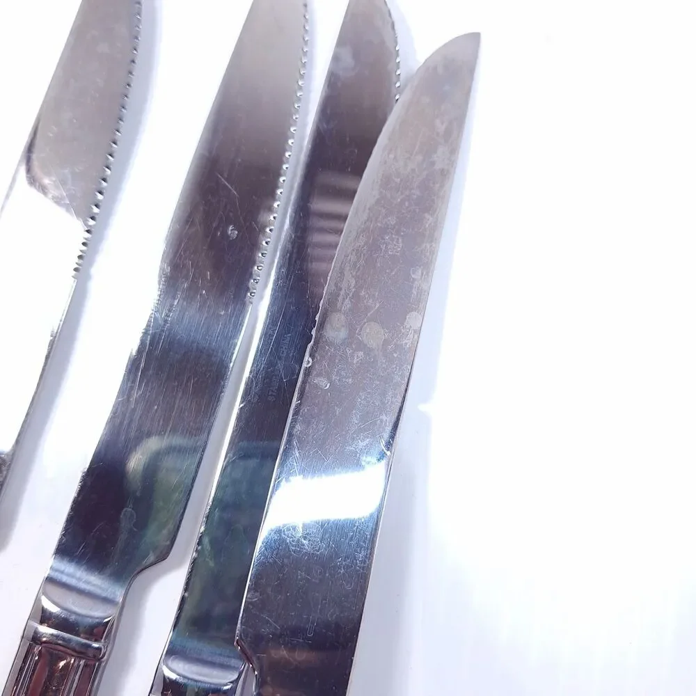 Reed & Barton Brookshire Solid Steak knife SET 4 silverware stainless steel